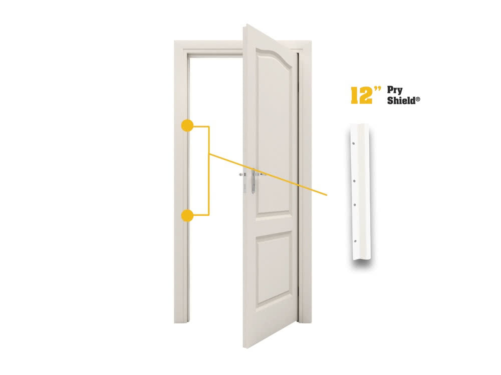 Door Armor Pry Shield Door Security Accessory (White)