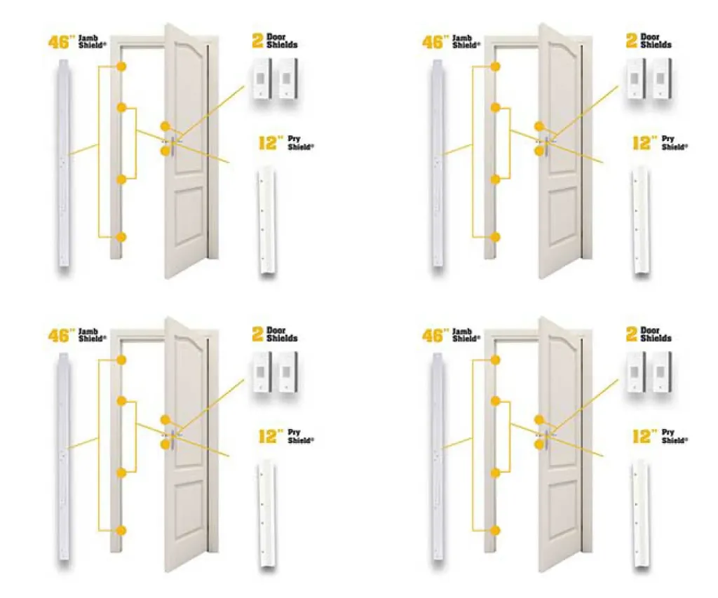 [REB-PLM-20004] Door Armor MINI 4 Pack Bundle - FREE PRY SHIELD UPGRADE! (White, MINI Door Shields (2 Quarters Clearance))